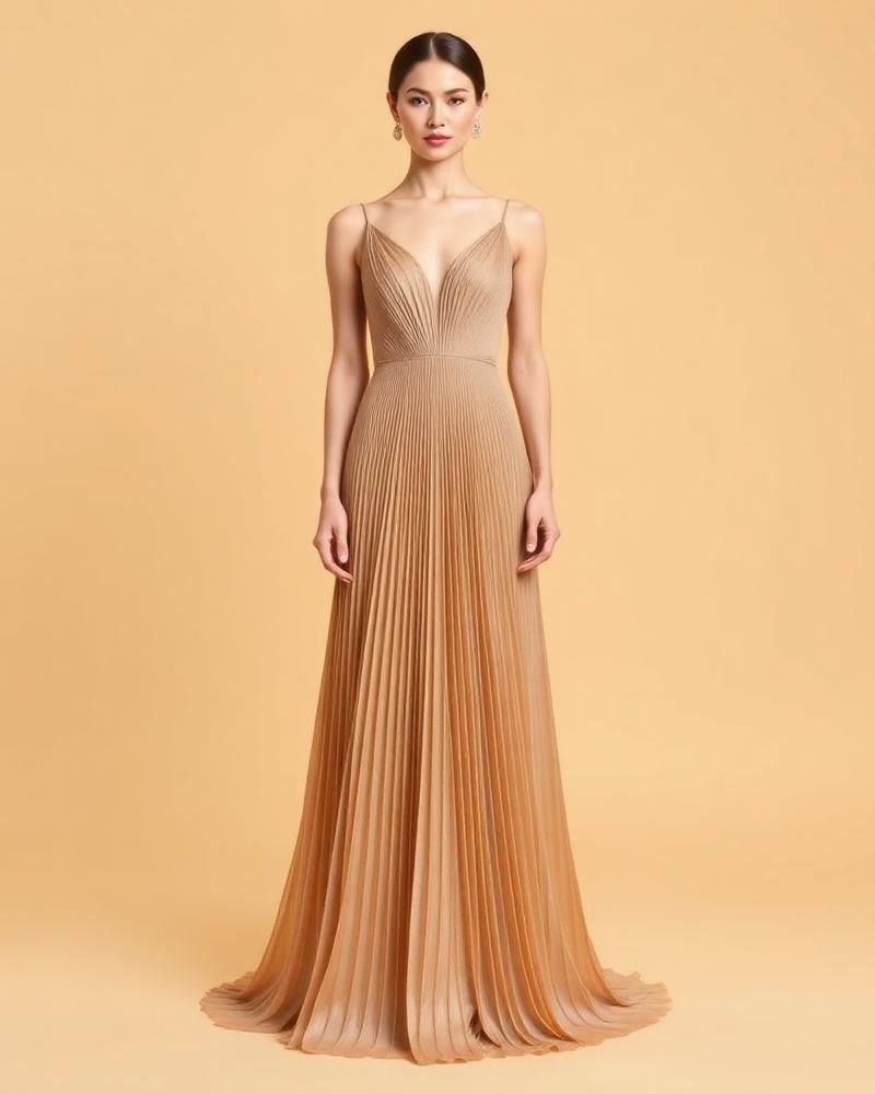 Vestido de Festa Plissado Premium